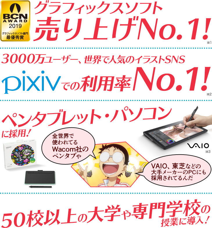 全世界のクリエイターにクリップスタジオが広がっています!